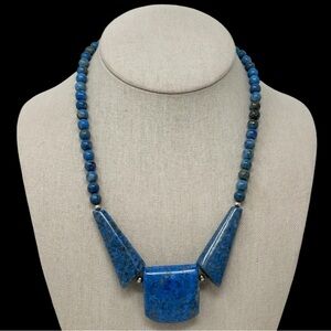 Jay King Sterling Silver 925 Desert Rose Trading Lapis Lazuli Beaded Necklace